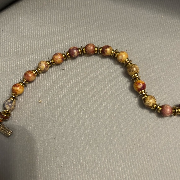 Yves St Laurent(YSL) 15” Long Beaded Necklace. Gold-Tones & Multicolored Stones - Picture 11 of 13